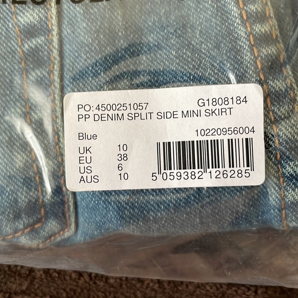 blue co ord split hem denim mini skirt - Picture 4 of 4